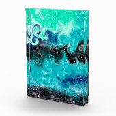 Bloc Photo Boucles de marbre turquoise, bleu et noir (Droite)