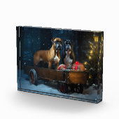 Bloc Photo Boxer Snowy Sleigh Décor de Noël (Droite)