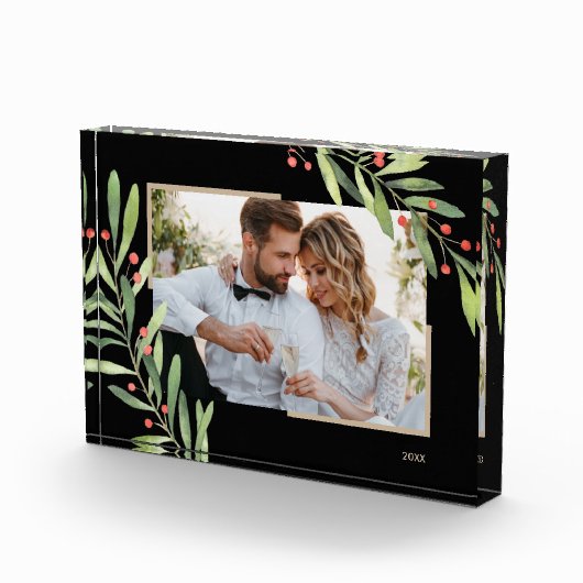 Bloc Photo Branches de Noël et Berries Custom Black (Droite)