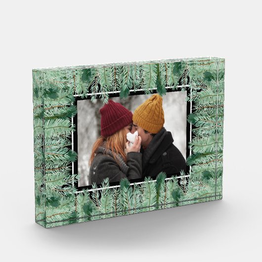 Bloc Photo Branches de pin sur noir (Gauche)