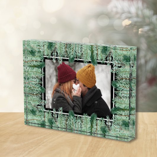 Bloc Photo Branches de pin sur noir