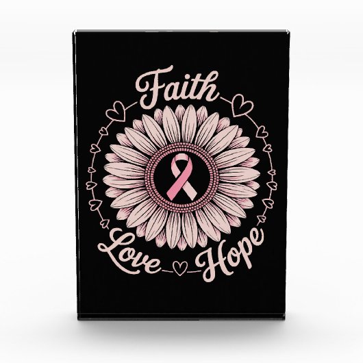 Bloc Photo Breast Cancer Awareness Month Faith Hope Cure (Devant)