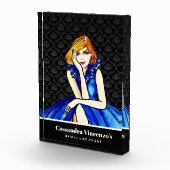 Bloc Photo Bridal Dark Royal Blue Cocktail Gown Black Damask (Droite)