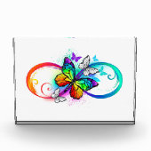 Bloc Photo Bright infinity with rainbow butterfly (Devant)