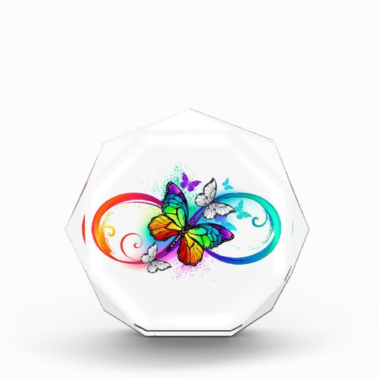 Bloc Photo Bright infinity with rainbow butterfly (Devant)