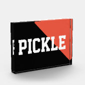 Bloc Photo Bright Orange Black Sporty Gras "PICKLE" Texte (Gauche)
