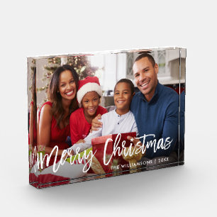Bloc Photo Brochure moderne Script Star Joyeux Noël Famille
