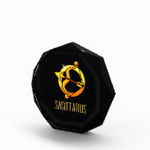 Bloc Photo Brown et or Sagittarius signe zodiaque noir (Droite)