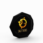 Bloc Photo Brown et or Sagittarius signe zodiaque noir (Gauche)