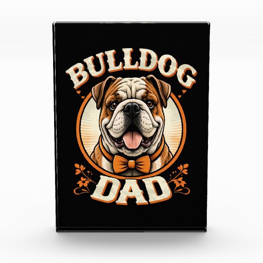 Bloc Photo Bulldog Dad – Cute Vintage Bulldog Father’s Day (Devant)