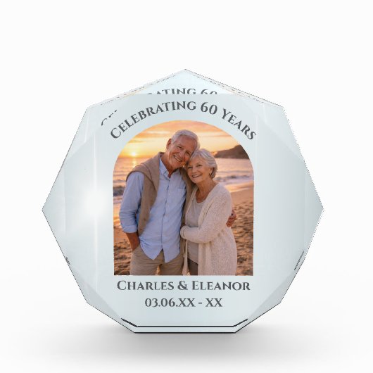 Bloc Photo Cadeau commémoratif élégant pour les 60 ans : phot (Devant)