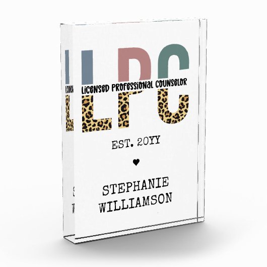 Bloc Photo Cadeau de conseiller professionnel autorisé LPC pe (Gauche)