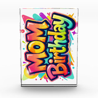 Bloc Photo Cadeau de graffiti arc-en-ciel pour la fête des mè