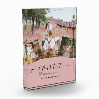 Bloc Photo Cadeau de photo de mariage rose poussiéreux des je