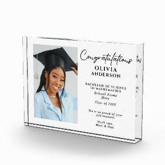 Bloc Photo Cadeau de remise de diplôme personnalisé Message p