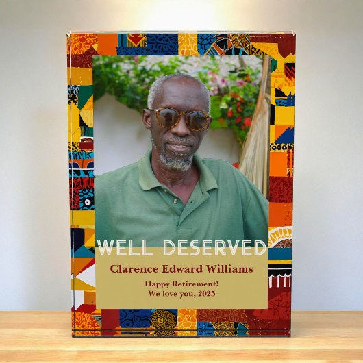 Bloc Photo Cadeau de retraite en patchwork abstrait pour papa
