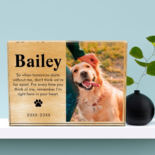 Bloc Photo Cadeau De Sympathie Commémorative Pour Animaux De 