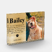 Bloc Photo Cadeau De Sympathie Commémorative Pour Animaux De  (Gauche)