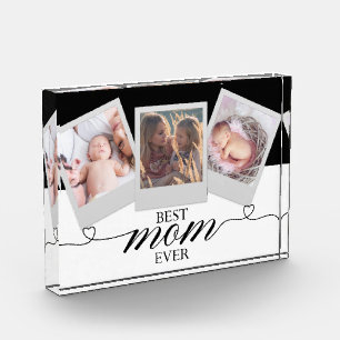 Bloc Photo Cadeau moderne pour maman Script Heart Photo Colla