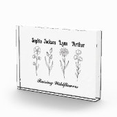 Bloc Photo Cadeau Personnalisé au Nom de l'Enfant avec Fleur  (Droite)