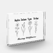 Bloc Photo Cadeau Personnalisé au Nom de l'Enfant avec Fleur  (Gauche)