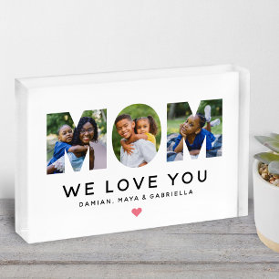 Bloc Photo Cadeau Photo Lettre 'Nous Vous Aimons Maman'