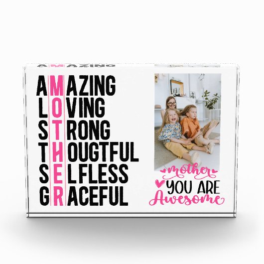 Bloc Photo Cadeau photo personnalisé moderne, Fête des Mères (Devant)