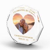 Bloc Photo Cadeau photo personnalisé Or pour 50e anniversaire (Droite)