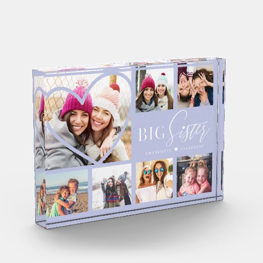 Bloc Photo Cadeau Pour Big Sister 7 Photo Collage Coeur BFF (Gauche)