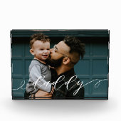 Bloc Photo Cadeau pour papa | Daddy Script Calligraphy Keepsa (Devant)
