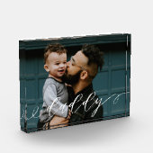 Bloc Photo Cadeau pour papa | Daddy Script Calligraphy Keepsa (Gauche)