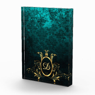 Bloc Photo Cadre en or Damask de luxe Personnalisé