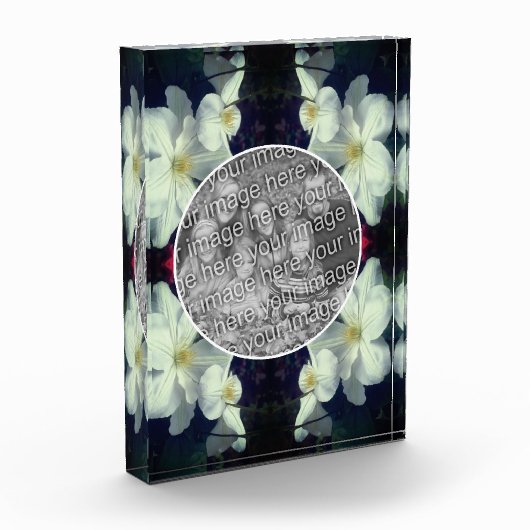 Bloc Photo Cadre Fleurs Clematis Blanches Ajouter Votre Propr (Gauche)
