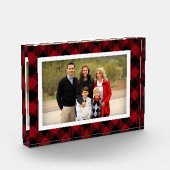 Bloc Photo Cadre plaqué de buffle rouge et noir (Gauche)