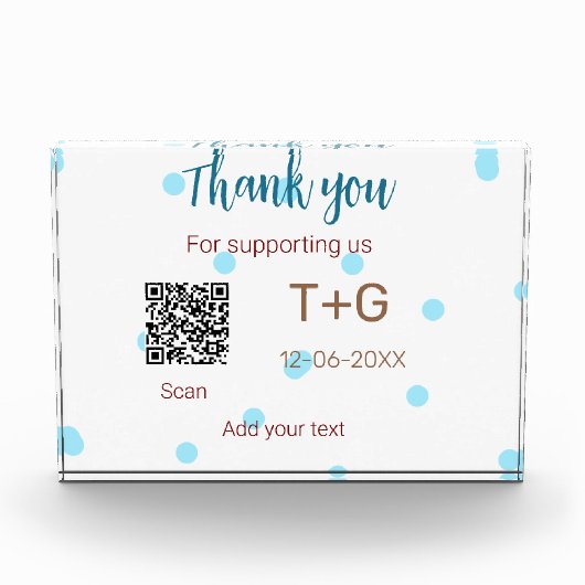 Bloc Photo Caisse de lune de miel Ajouter code Q R nom du cou (Devant)