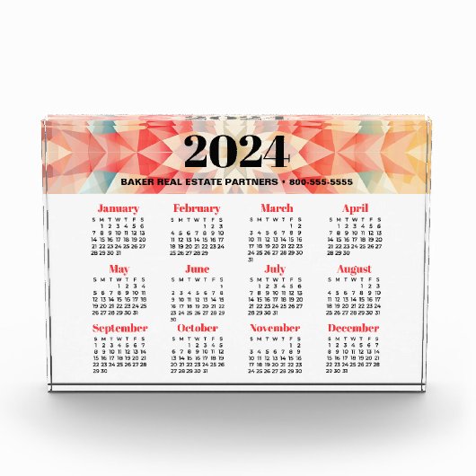 Bloc Photo Calendrier 2024 de promotion d'entreprise (Devant)