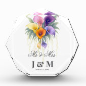 Bloc Photo Calla Lilies Keepsake Newlyweds Gift Bride Groom  (Devant)