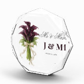 Bloc Photo Calla Lilies Keepsake Newlyweds Gift Bride Groom  (Droite)