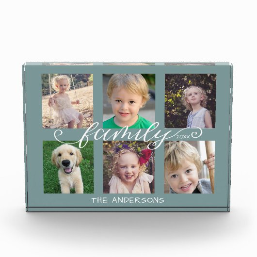 Bloc Photo Calligraphie familiale | 6 Collage photo (Devant)