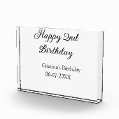 Bloc Photo calligraphie simple minimum heureux 2e anniversair (Droite)