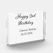 Bloc Photo calligraphie simple minimum heureux 2e anniversair (Gauche)