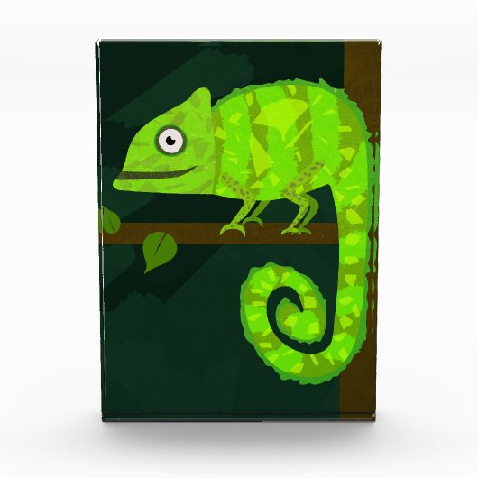 Bloc Photo Caméléon vert mignon (Devant)
