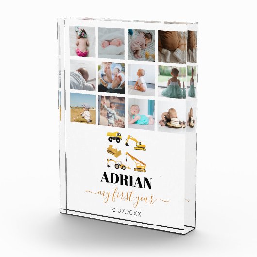 Bloc Photo Camions de construction Baby First Year Photo Coll (Droite)