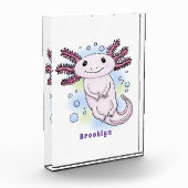 Bloc Photo Caricature axolotl rose adorable (Gauche)
