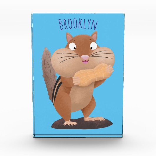 Bloc Photo Caricature de chipmunk à grosses joues mignonnes (Devant)