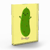 Bloc Photo Caricature de cornichon joyeux (Gauche)