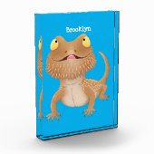 Bloc Photo Caricature de lézard de dragon à barbe (Gauche)