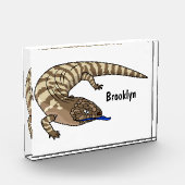 Bloc Photo Caricature de lézard rouge (Gauche)