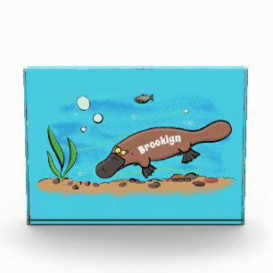Bloc Photo Caricature de natation de Cute platypus