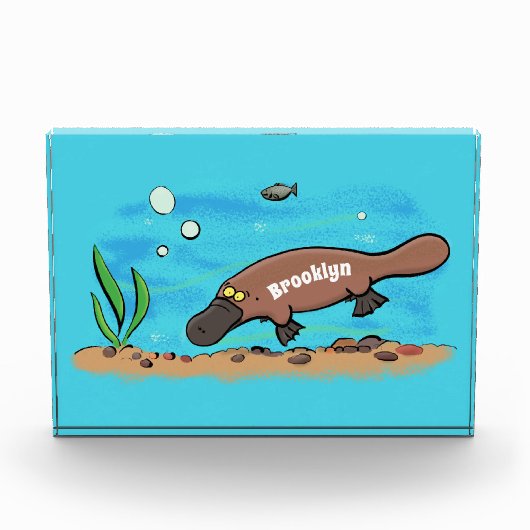 Bloc Photo Caricature de natation de Cute platypus (Devant)